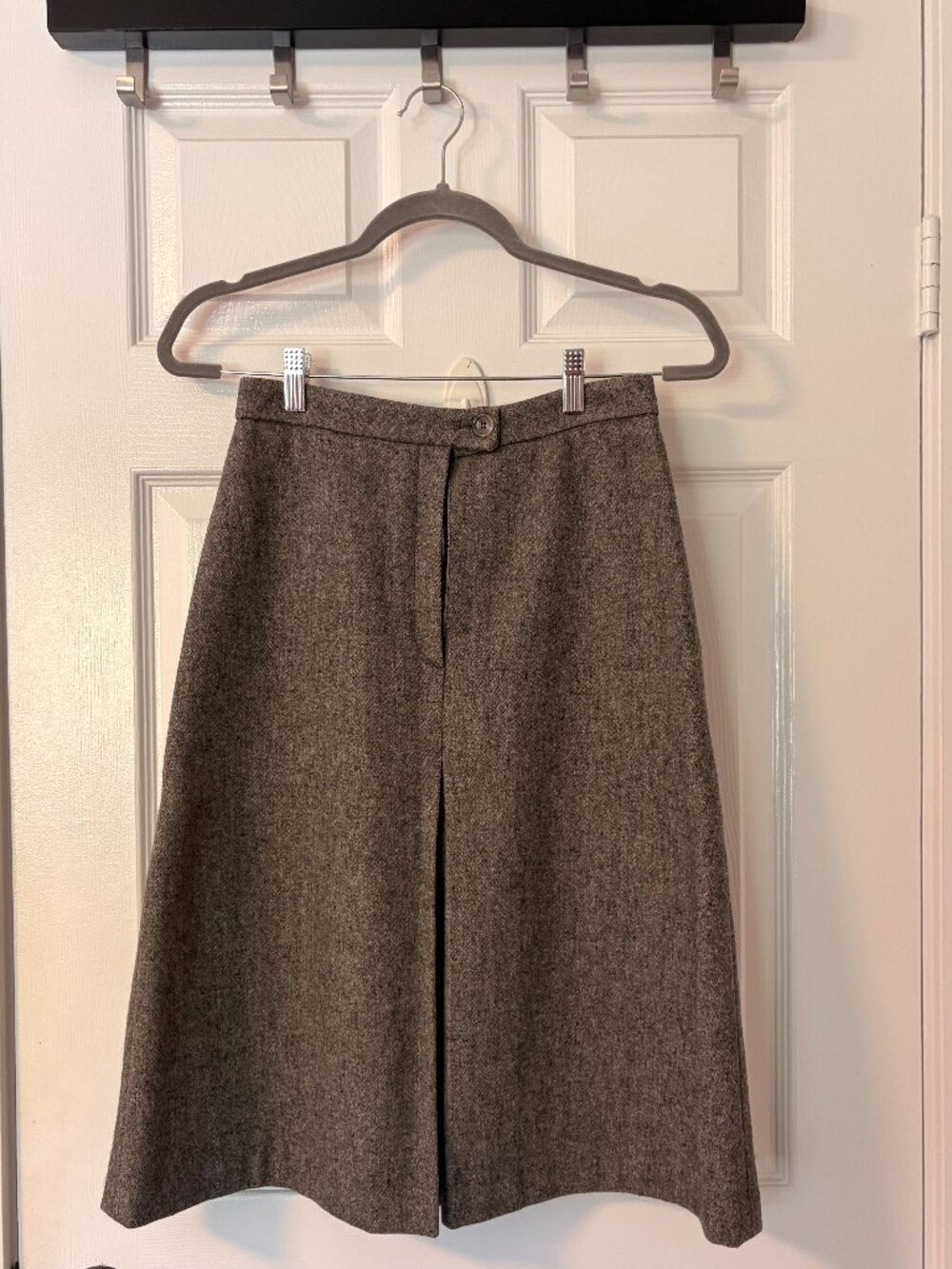 Grey melange wool skirt
